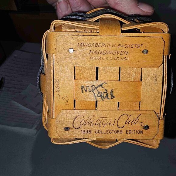 Longaberger 1998 Collectors Club Thyme Booking Basket Wooden Woven‎ USA Made - Picture 4 of 4